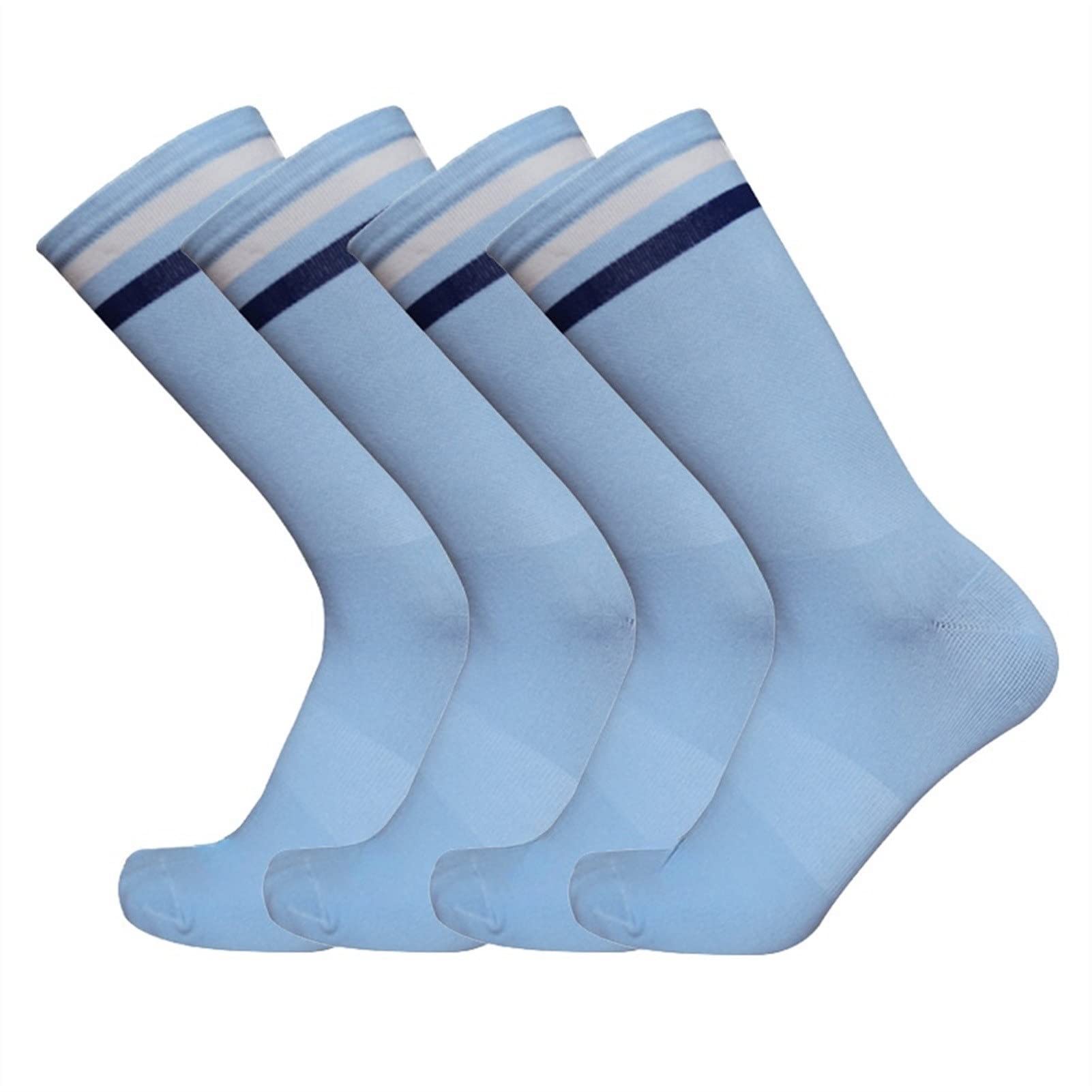 4 Paia Strada for Esterni Cycling Socks Stripes Sport Compression Bicycles, Calze da Corsa Uomini e Donne Calzini da Corsa (Color : TW Sky Blue, Size : 39-45)