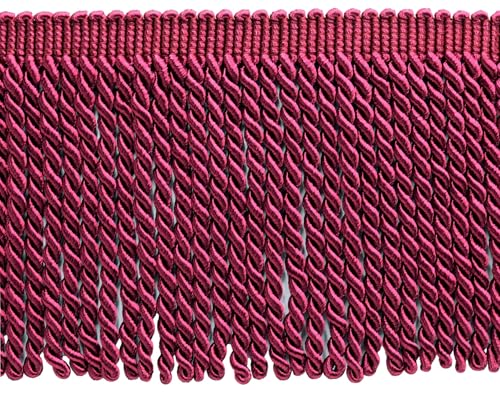 DÉCOPRO BFS6 Dunkel Himbeerrot Fransenborte 4,5m