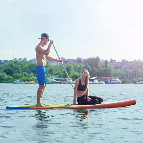 Miniatura 4 de Bifanuo Tabla de remo inflable de 10.5 x 30 x 6 pulgadas con accesorios de SUP y mochila. Cubierta antideslizante, postura amplia, aleta inferior,