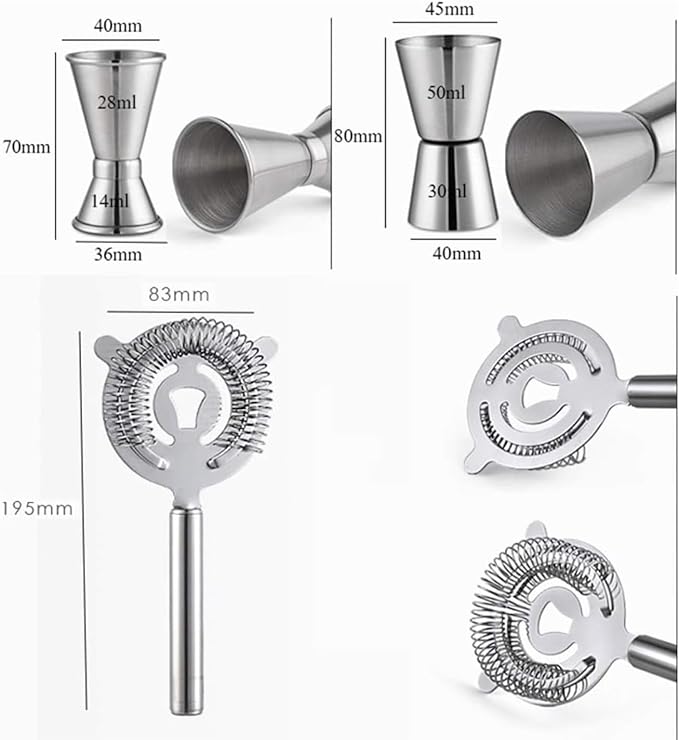 Set de Coctelera Boston 10 Piezas Acero Inoxidable SUSUFISH miniatura 4