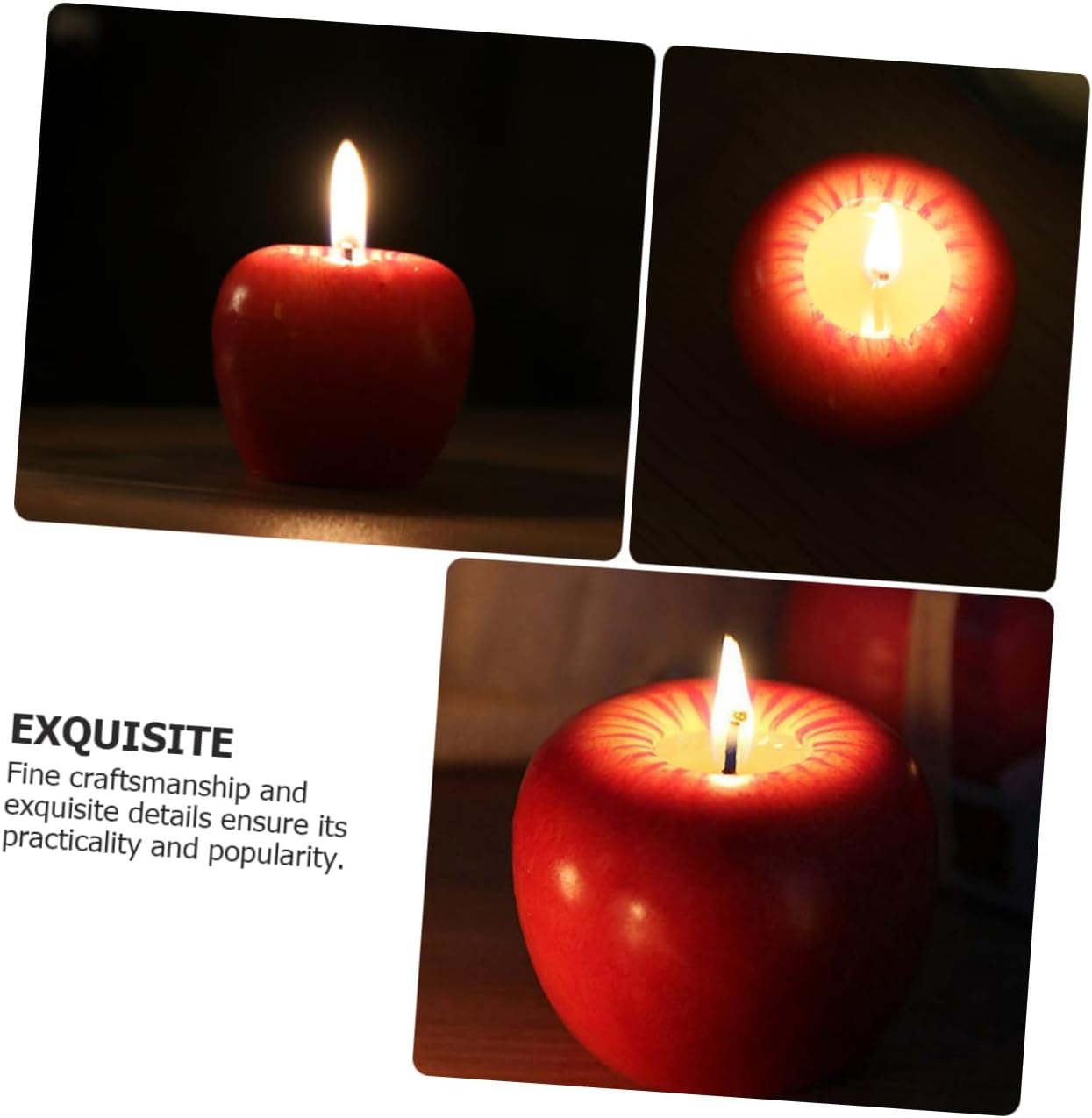 2pcs Simulation Apple Candle Wax Christmas Ornaments Xmas Candle