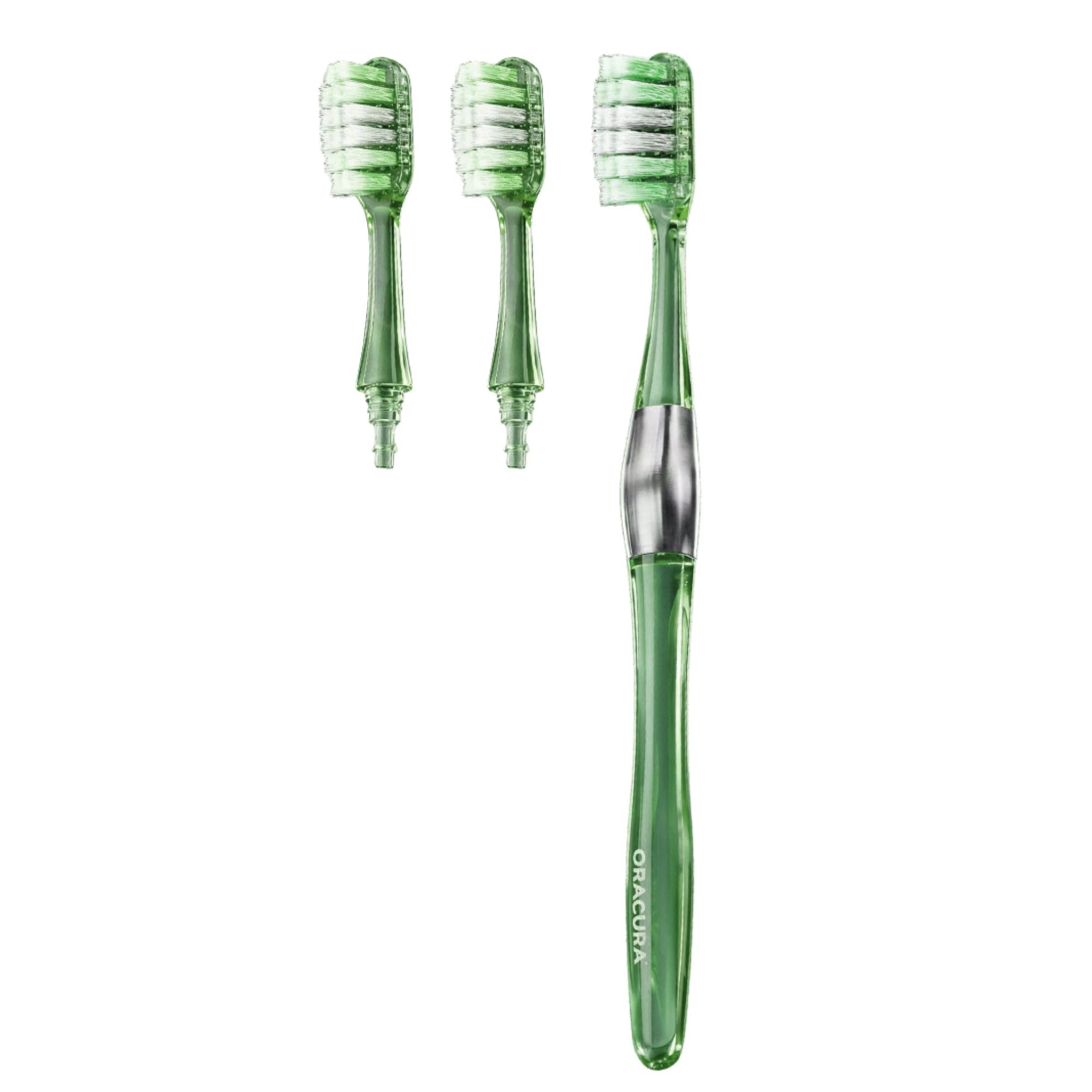 Oracura MB100 Toothbrush for Adults with 8000 Soft Bristles and Extra 2 Replaceable Heads | Ultra Soft Tooth Brush for Sensitive Teeth & Gums | Travel Friendly Toothbrush (Green)-picture-25
