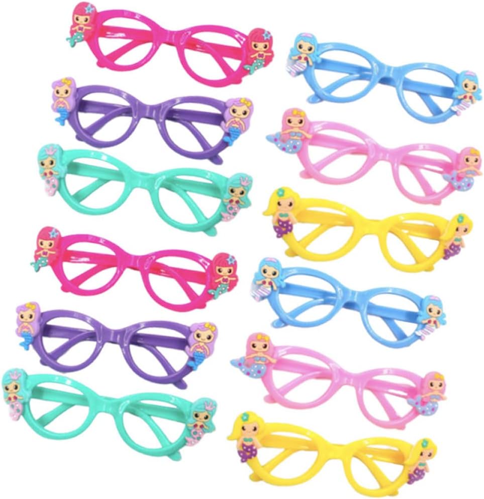 BESTOYARD 12 pcs Mermaid Eyeglasses mermaid costume sunglasses funny eyewear summer beach glasses mermaid party decorations : Clothing, Shoes & Jewelry