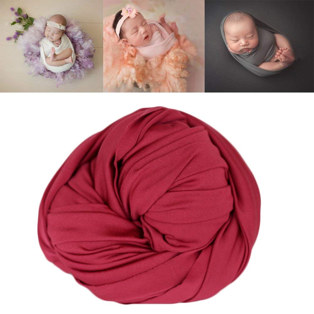 Coberllus Men's Red Newborn Photography Props Baby Photography Props Stretch Wrinkle-Free Wrap Blanket For Boys Girls Photo Shoot Prop, Medium