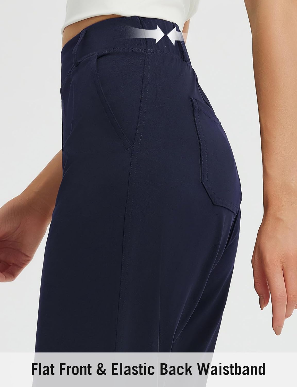 baleaf Womens Ankle Barrel Pants Stretch Travel Pants Petite Work Pants Casual Slacks with Pockets - Image 5