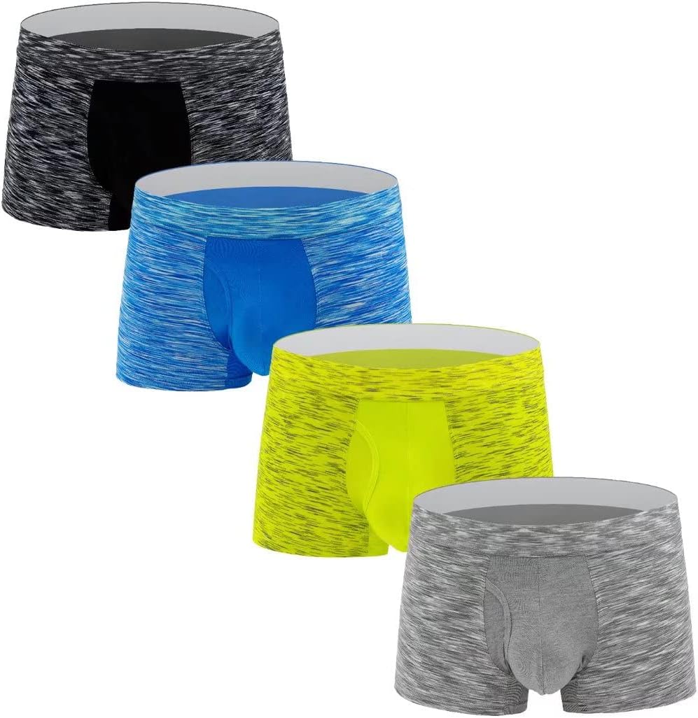 Men's No Ride up Boxer Briefs Underwear Trunks with Pouch