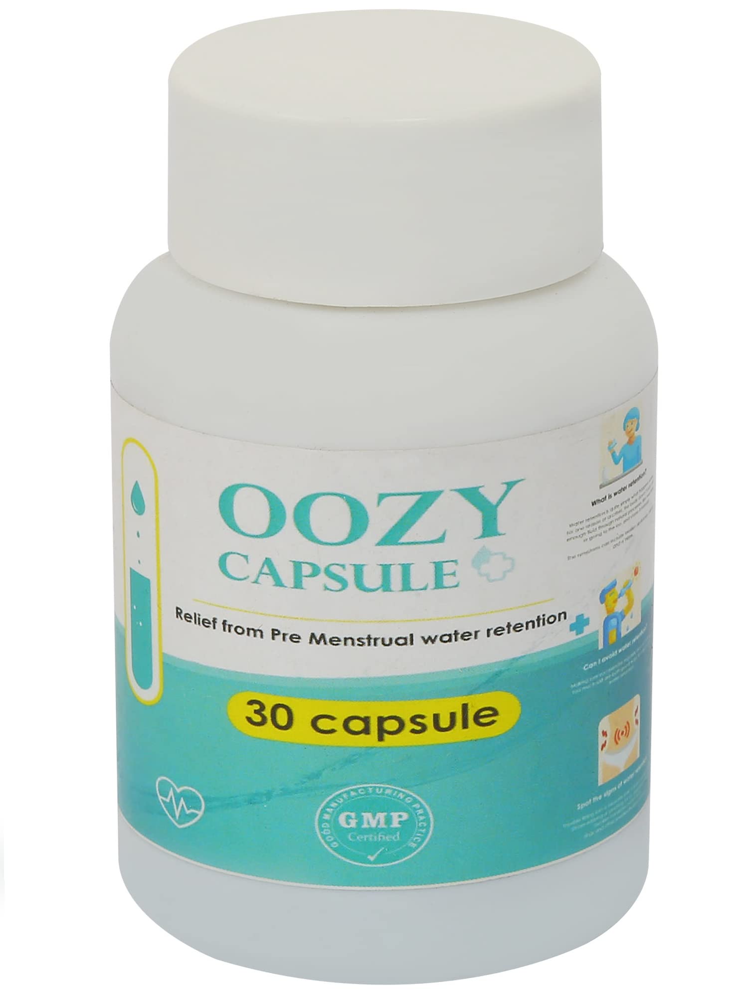 OOZY Capsules for Eliminates Excess Water from Body, Water Pills [ Advanced Natural Diuretic] Reduce Water Weight and Bloating, Relieves Bloating during PMS, Diuretic capsule - 30 Capsules