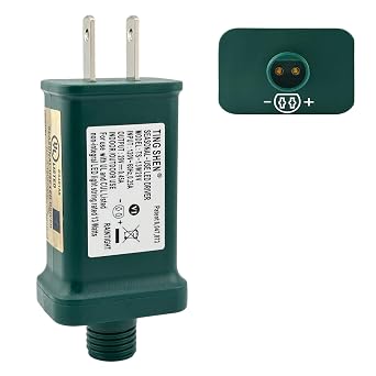 Power Supply TS-13W29V Class 2 Transformer 29V 0.45A 13W Raintight IP44 US Plug Connector 1/2in 12mm Adapter Replacement for TS-LU13W LED String Light Holiday Lighting Christmas X-Mas Tree