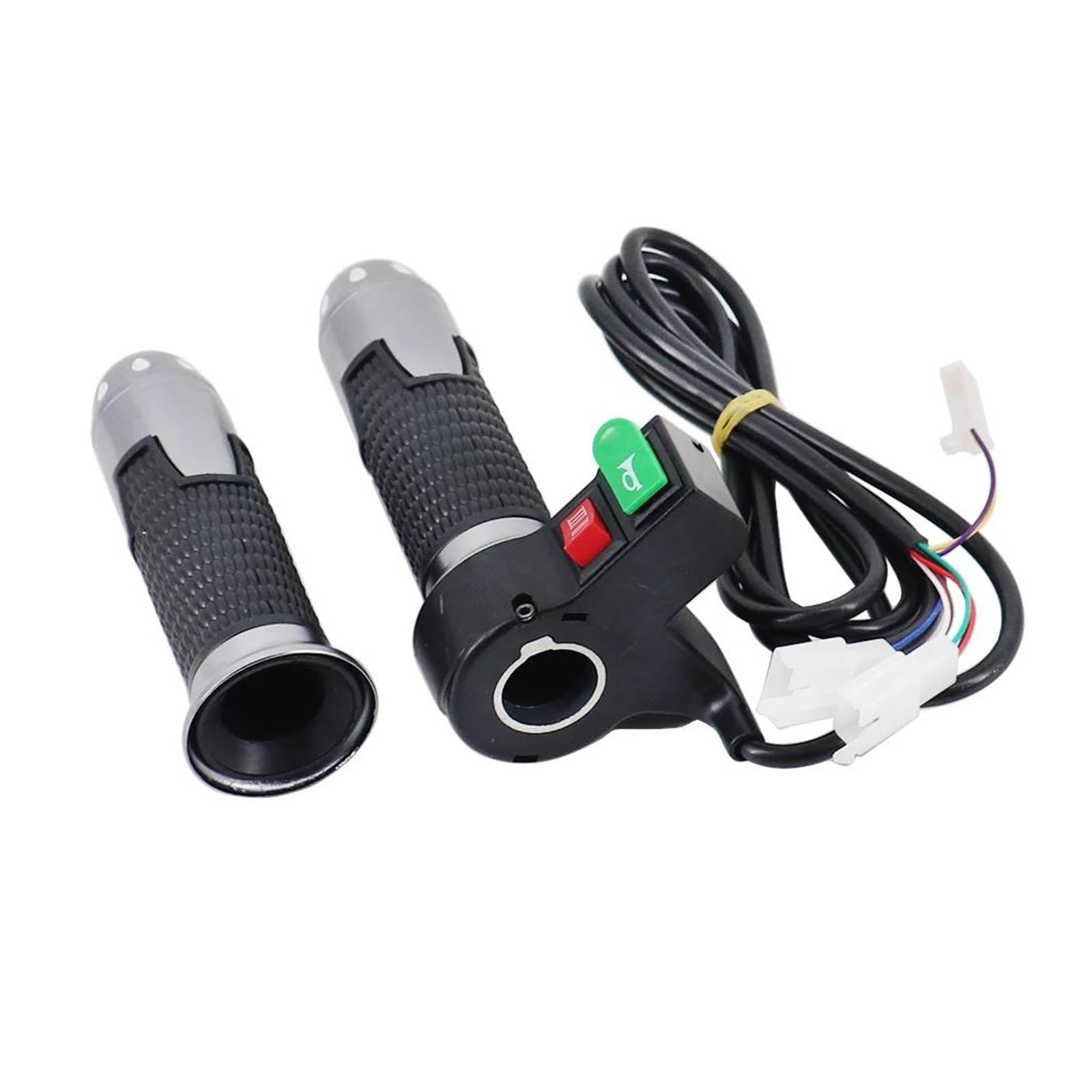 poignées de Guidon Moto Poignée D'accélérateur 60V, 3 Vitesses, Interrupteur De Vitesse avec Klaxon, Pièce De Modification pour Vélo Électrique, Scooter Citycoco, Moto Électrique(Une)