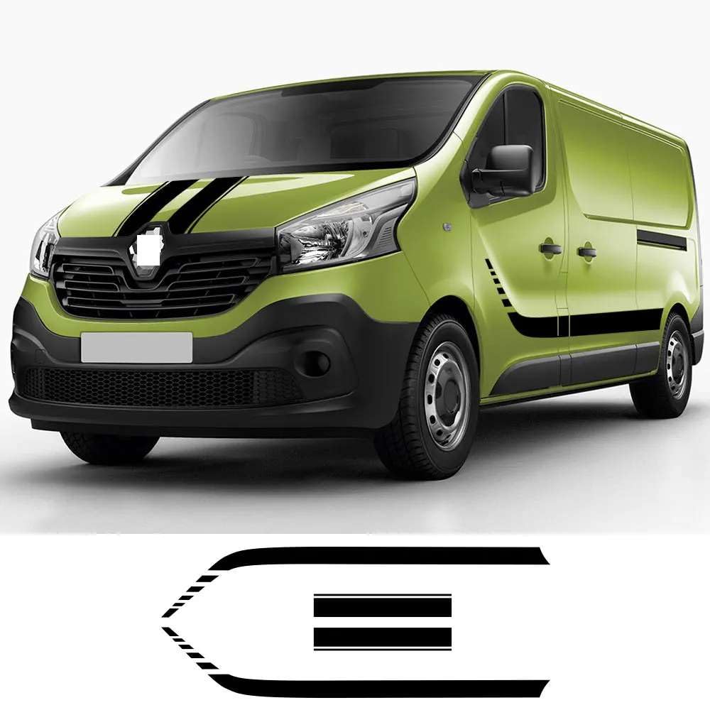 For Renault Trafic 2 3 MK3 MK2 Camper Van Car Door Side Graphics Stickers Vinyl Film Hood Bonnet Decals Tuning Accessories