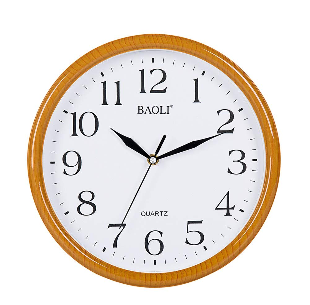 Horloge quartz au design épuré imitation bois pour une décoration soignée