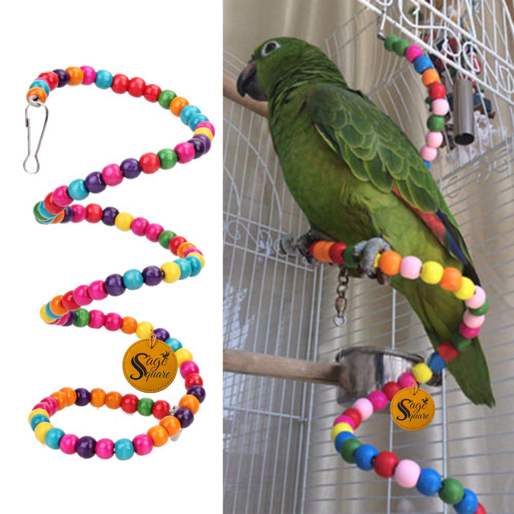 Sage Square Bird Playful Cage Accessories (Spiral - 65cm) (B08B8X85QS) Amazon Price History, Amazon Price Tracker