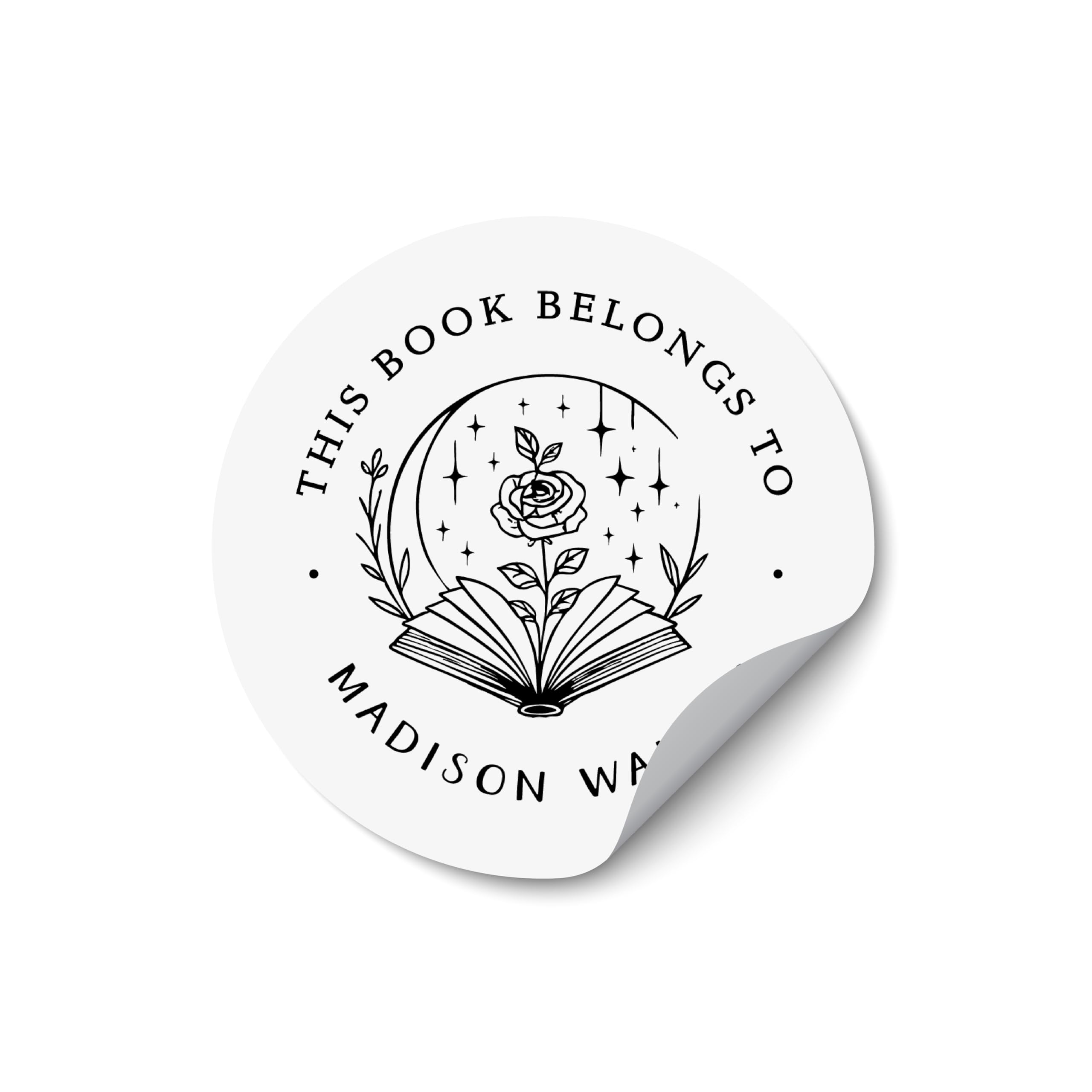 Library Book Stickers Custom Name, This Book Belongs to Sticker Custom, Book Stickers Gift for Reader, Pink Foil Book Labels - BOOK25