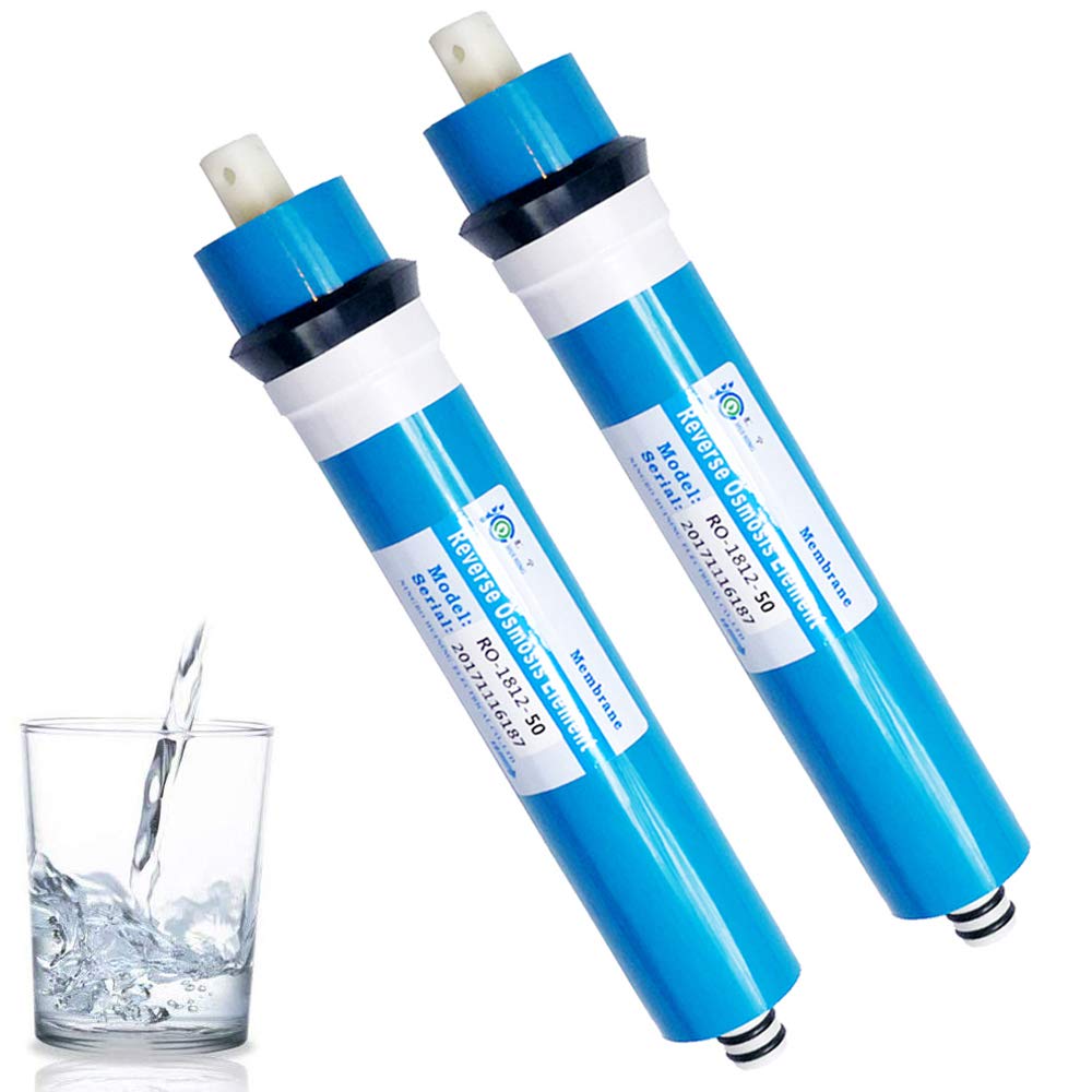 HUINING Reverse Osmosis Membrane Residential RO Membrane Water Filter Cartrige Replacement for 5-Stage Home Drinking Water Filtration System Household Water Purifier… (50GPD membrane*2)