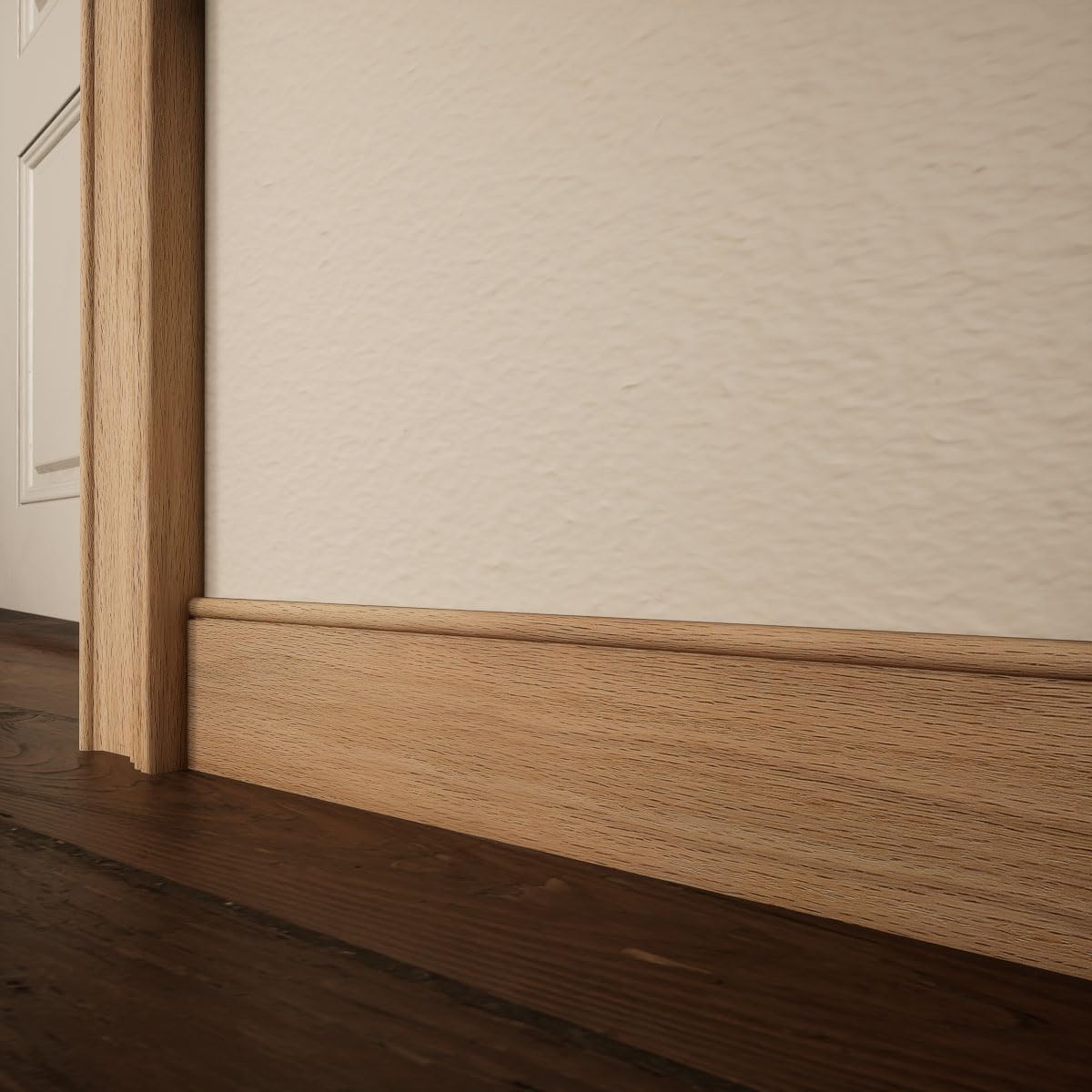 WM753 - Americraft Base Moulding, Solid Hardwood, 3/8"D x 3 1/4"W x 96"L, Stain Grade Red Oak