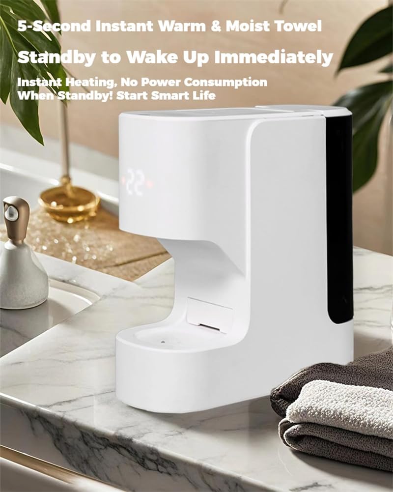 Macchina riscaldante per asciugamani per il viso, dispenser usa e getta per scaldare asciugamani per il viso, scaldasalviette compressa automatica con temperatura costante di 55 °C