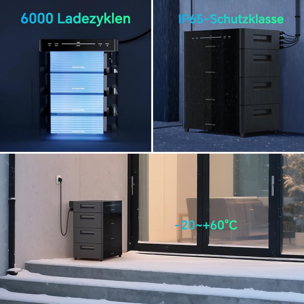 MARSTEK VENUS D (Ohne Akku) 4kW 4MPPT Balkonkraftwerk mit Speicher und 2,2kW AC-Kopplung, Flexible Erweiterung auf bis zu 6 Einheiten & 15,36 kWh (Muss in Verbindung mit dem Akku verwendet werden