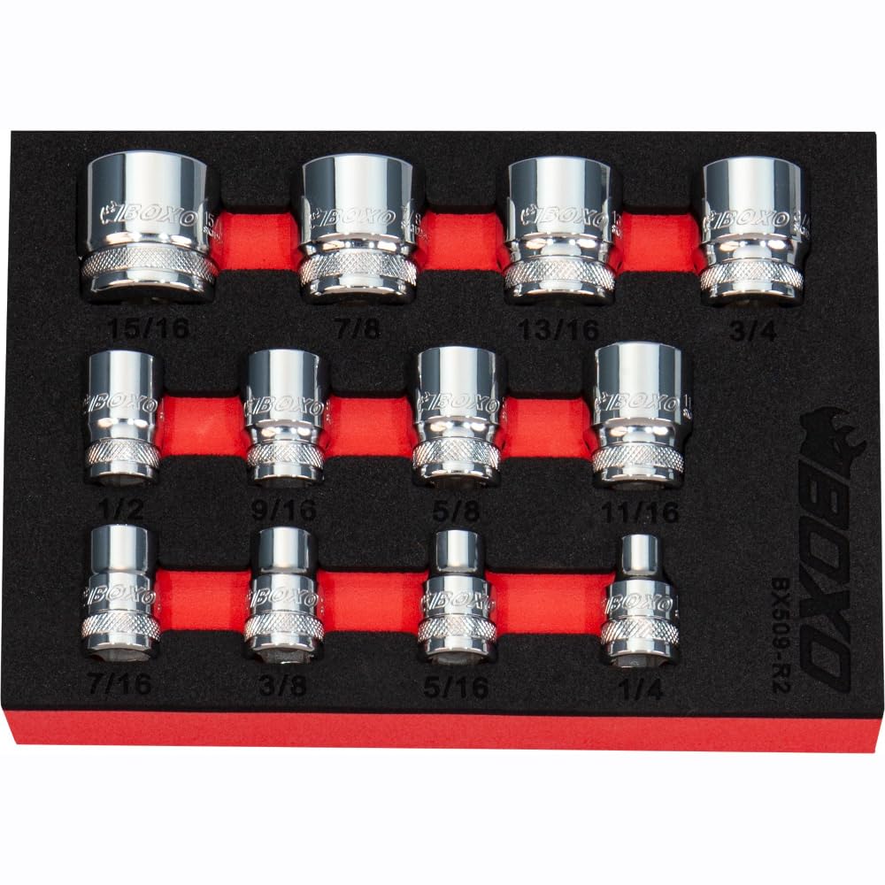 3/8" Drive Imperial Socket Set 12 Point 12 PCE BOXO BX509-R2