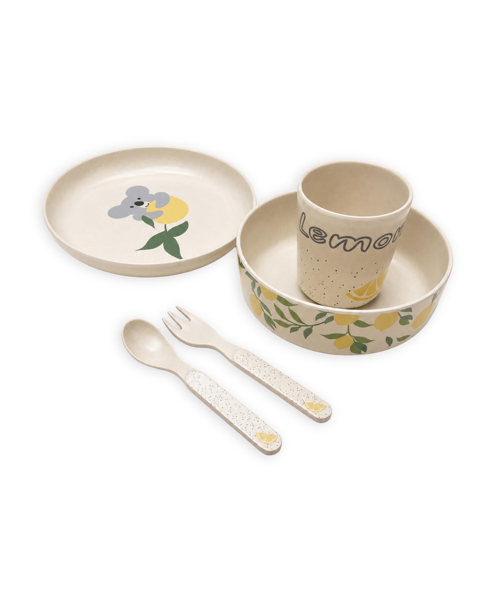 Mi Arcus Melamine Dinner Set Including- Bowl, Plate, Glass, Spoon, Fork- Beige-image-45