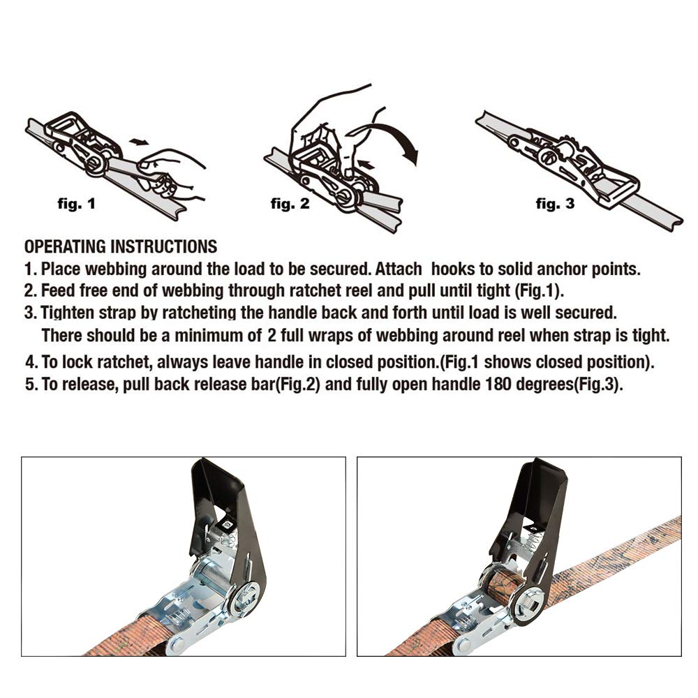XSTRAP Ratchet Tie Down Straps, 4 Pk - Image 3