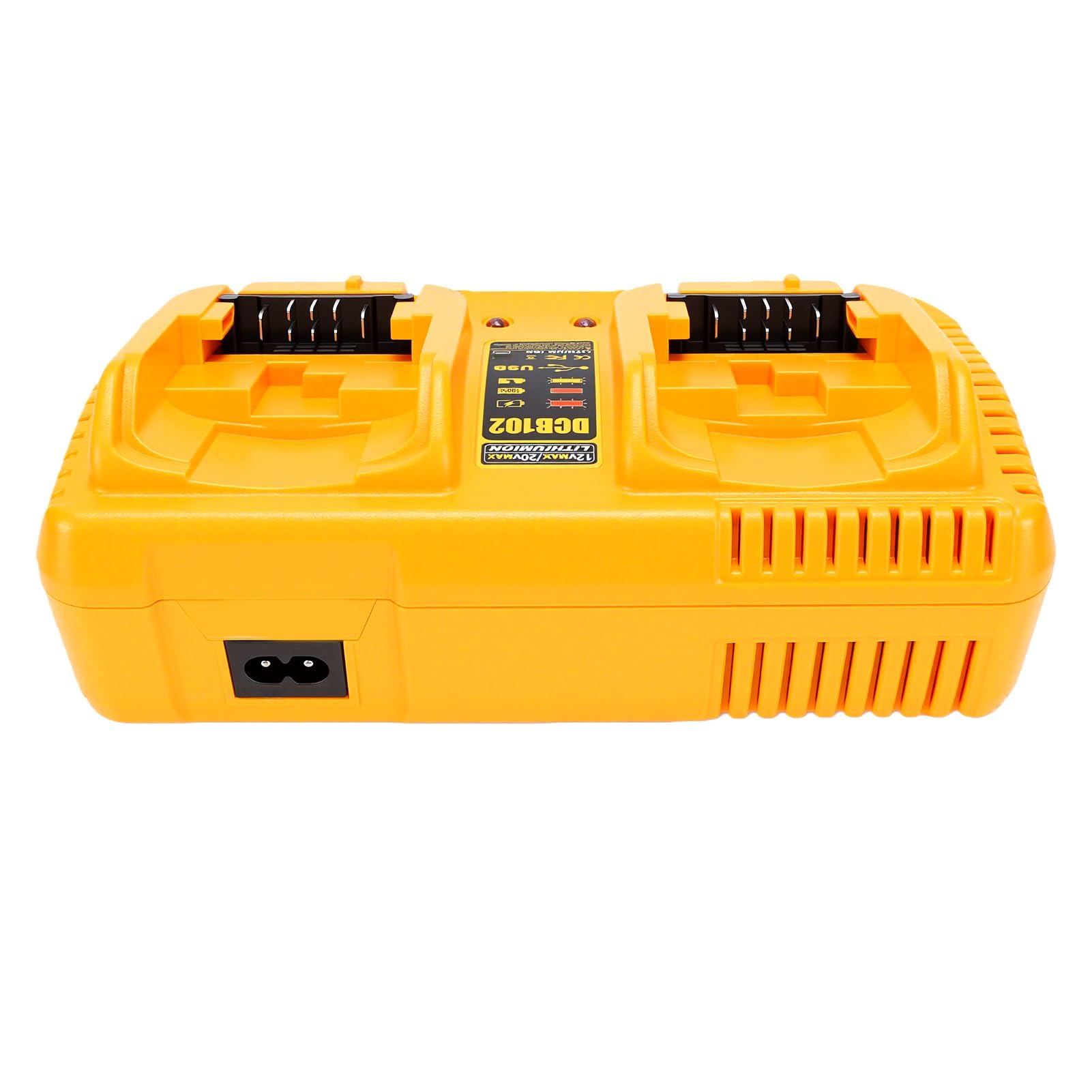 Fafeicy Estación de Carga de Batería de 2 Puertos, Cargador Rápido USB 6A | La estación se carga simultáneamente con indicador LED y puerto USB integrado para dispositivos móviles Taller Taller