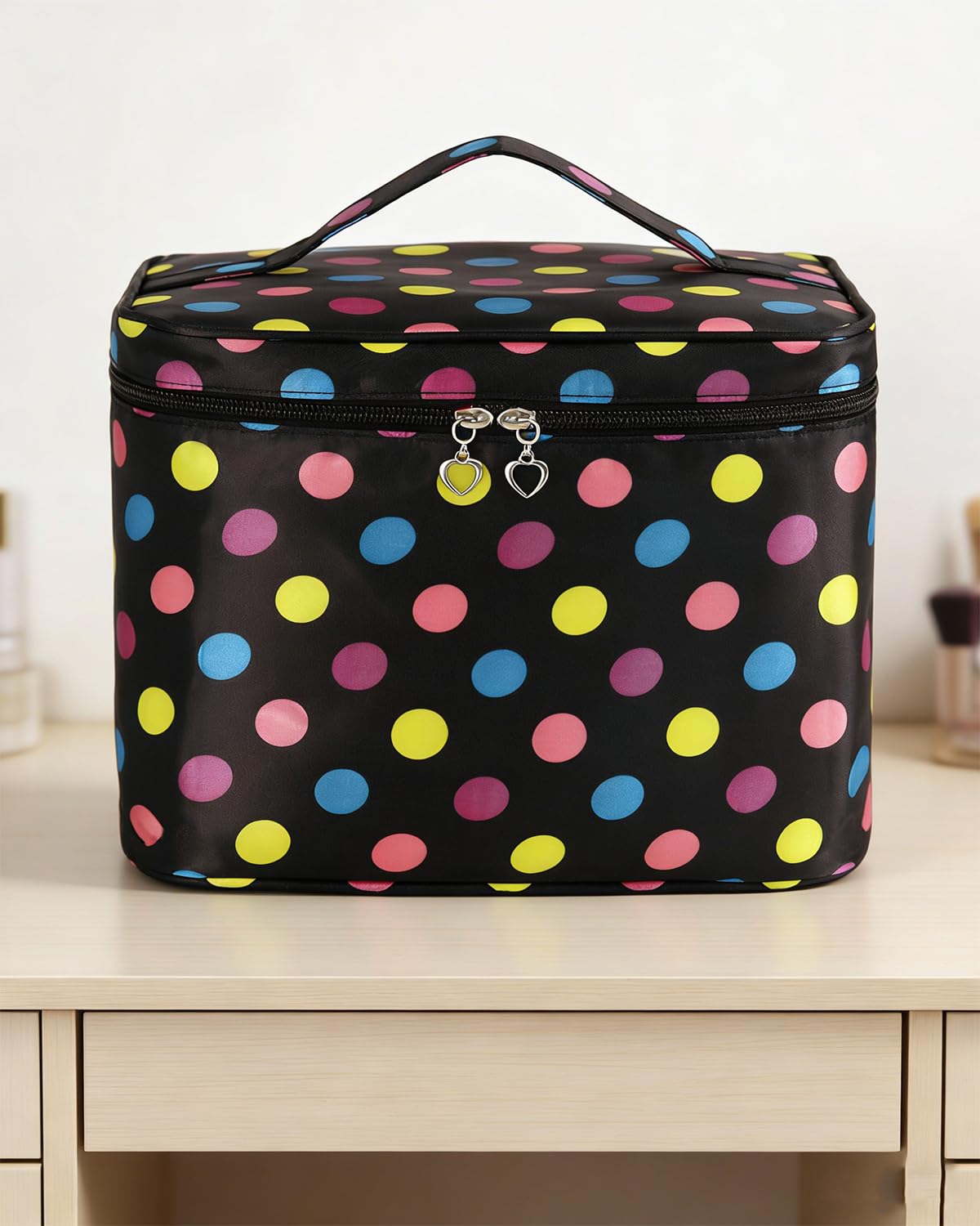 Grande Trousse per Trucchi,Trousse da Viaggio per Cosmetici,Borsa da Viaggio con Manico,Beauty Case da Viaggio, per Cosmetici, Trucchi e Spazzole