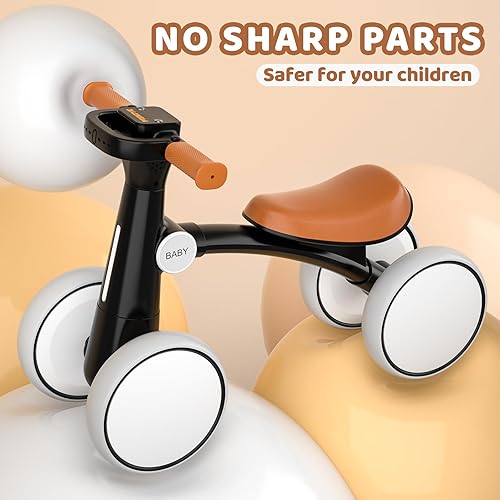 Miniatura 6 de Colorful Lighting - Bicicleta de equilibrio para bebé, juguetes para niños de 1 año, bicicleta para niños de 10 a 36 meses con música, 4 ruedas