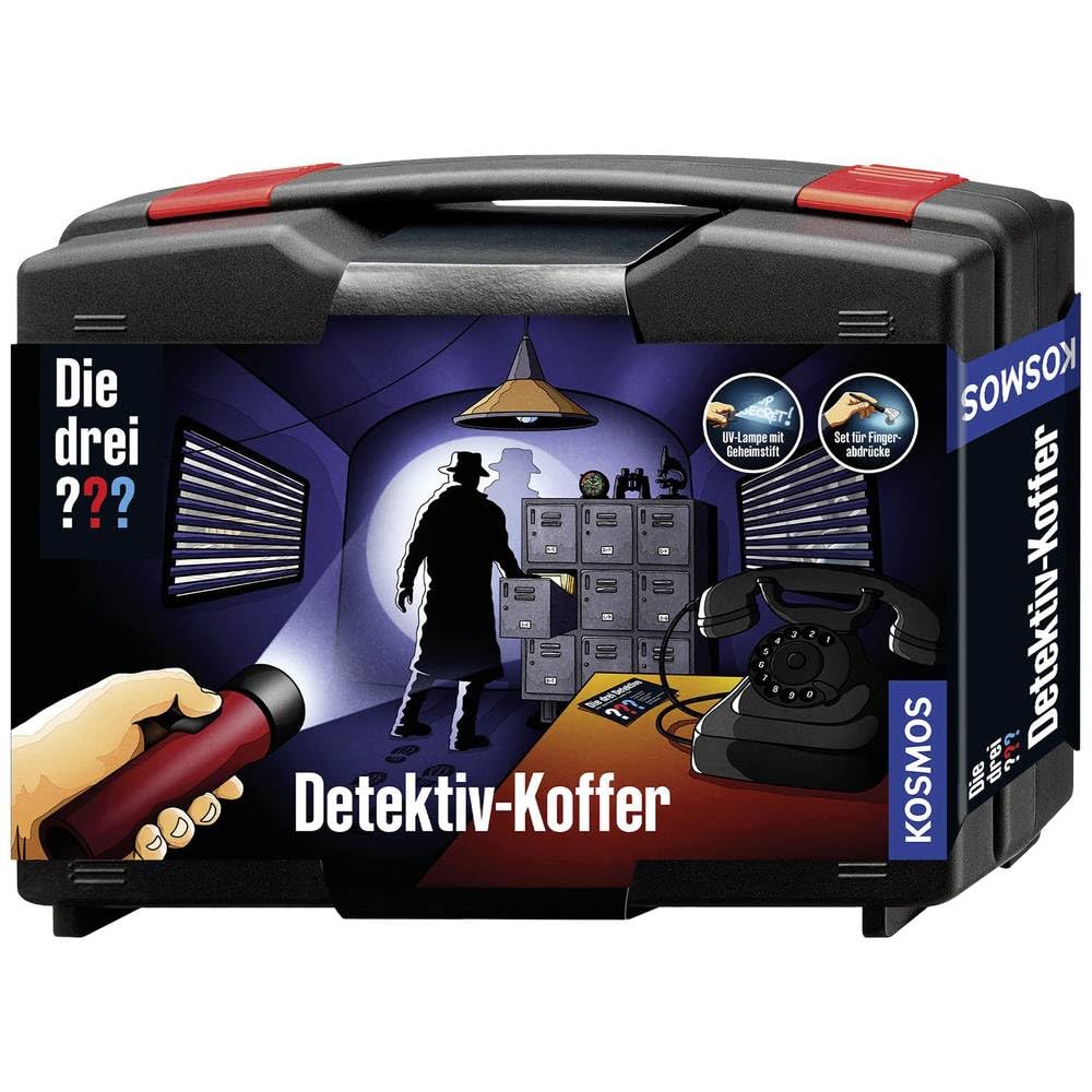 Die DREI Mallette de détective de Kosmos, Jeu de détective pour Enfants à partir de 8 Ans avec Tous Les ustensiles Importants et Conseils Professionnels pour l'enquête, Wit