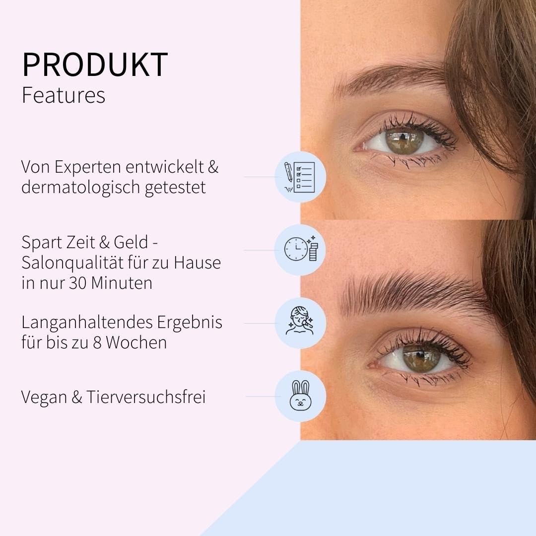 fleeky Augenbrauen & Wimpernlifting Set: Vegan und ohne Tierversuche - Lash & Brow Lifting Kit für natürlichen ausdrucksvollen Wimpernschwung & perfekt gestylte Brows
