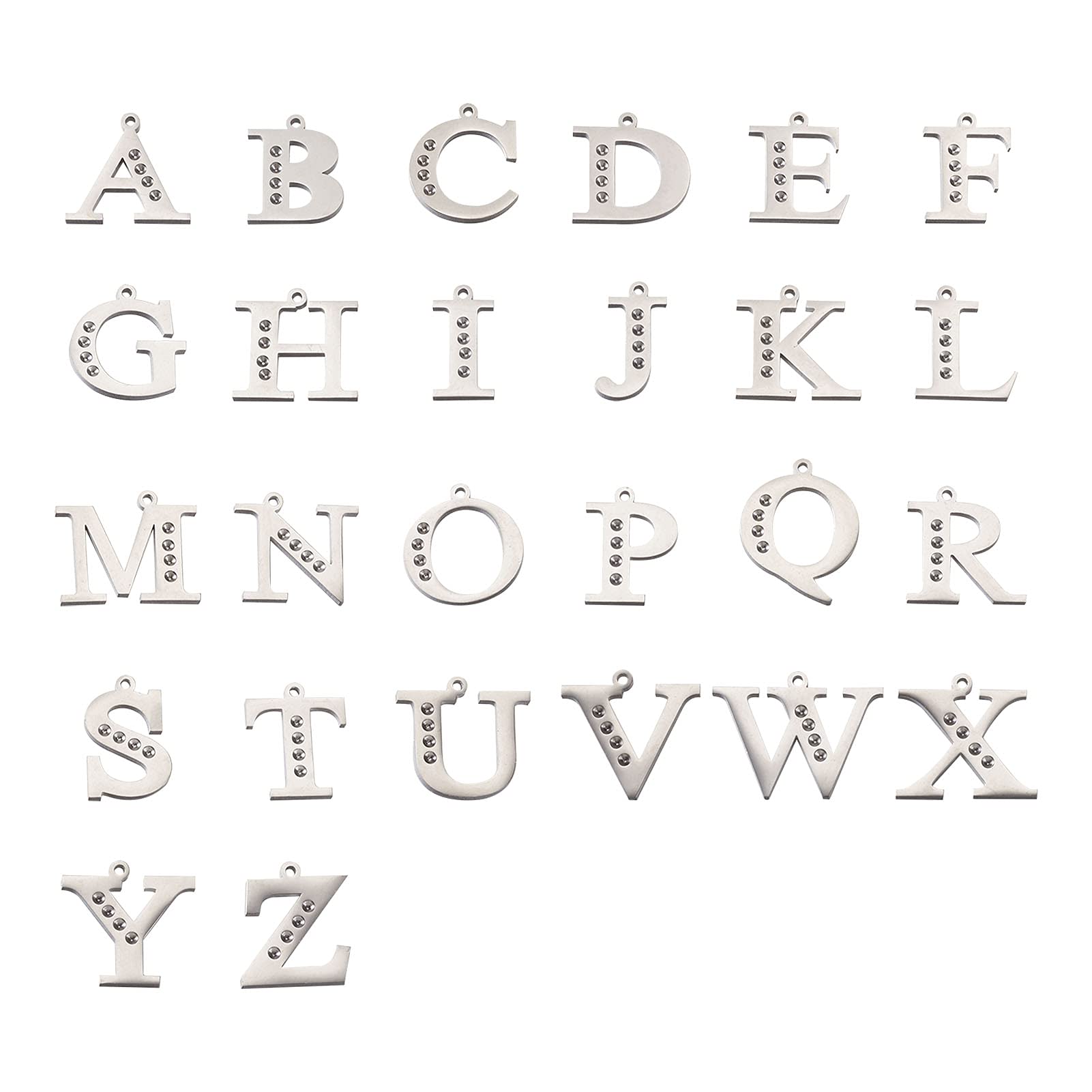 PandaHall 26pcs Alloy Rhinestone Alphabet Charms Pendant Letter A~Z Charms Initial Beads for DIY Necklace Bracelet Jewelry Making โ image 1