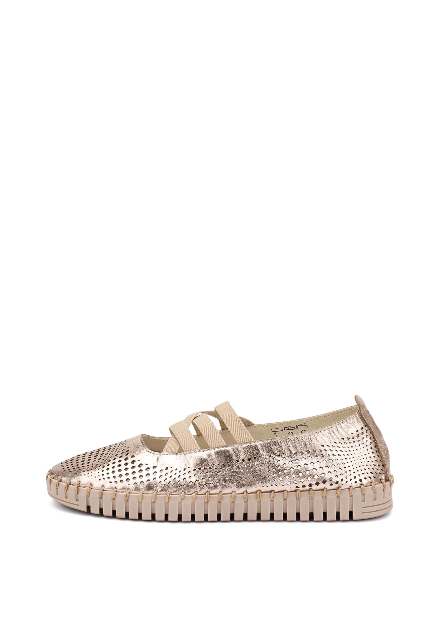 Frau - Ballerina in Pelle Laminata laserata