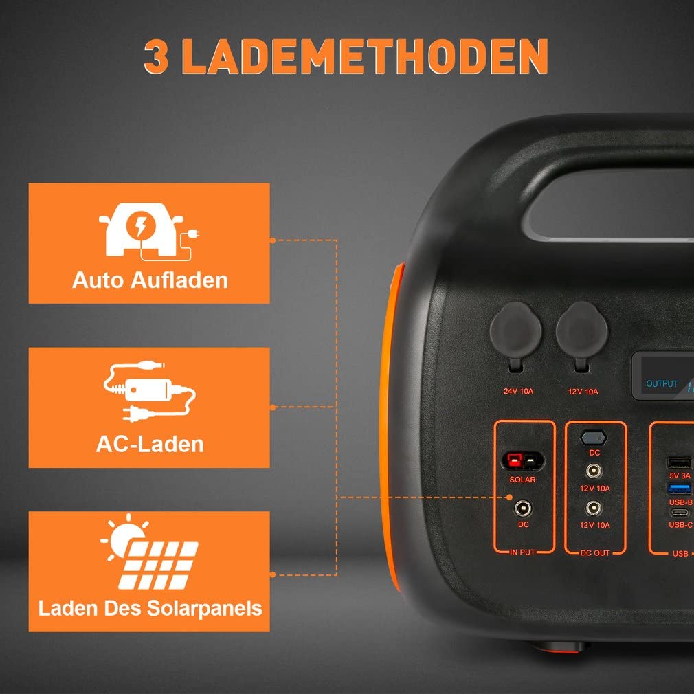 Generador solar 1000WH Estación de energía portátil 230V/1048W Fuente de alimentación móvil con pantalla LCD para vehículos recreativos, viajes en automóvil, actividades al aire libre como campame