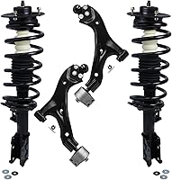 Vista 312 de Detroit Axle - Kit de puntales delanteros para Ford 2000-2004 Focus 2 puntales con muelle helicoidal 2 brazos de control inferiores con rótulas 2001