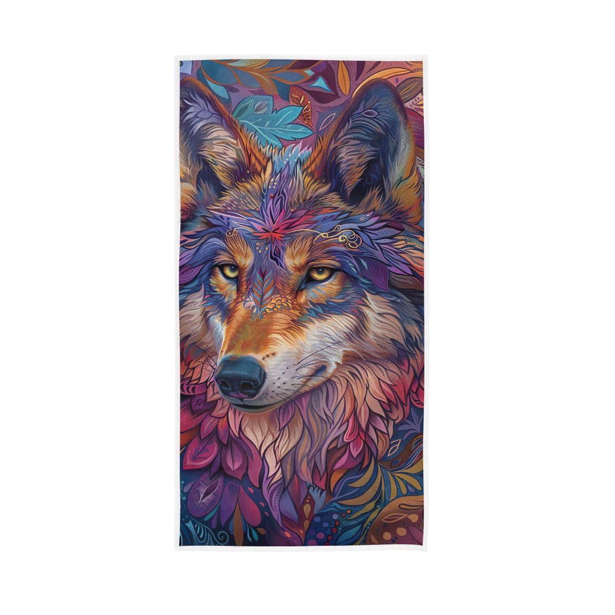 HUYGD Vibrant Fur Wolf Hand Towel, Spa Towels for Bathroom, Gym, Hotel, Spa 15 x 30 Inches