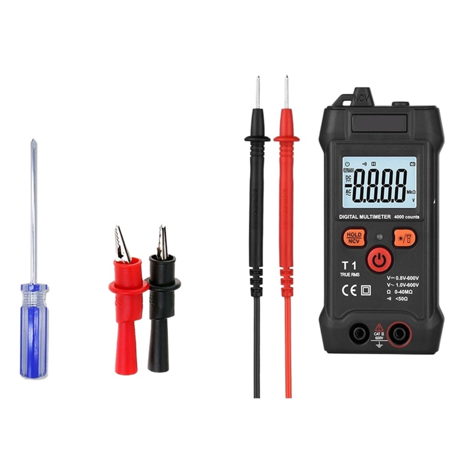 LIBODD Smart Multimeter Digital Mini Automotive Profesional Tester True RMS NCV AC DC Voltage Tester Portable Electric Meter(T1-C)