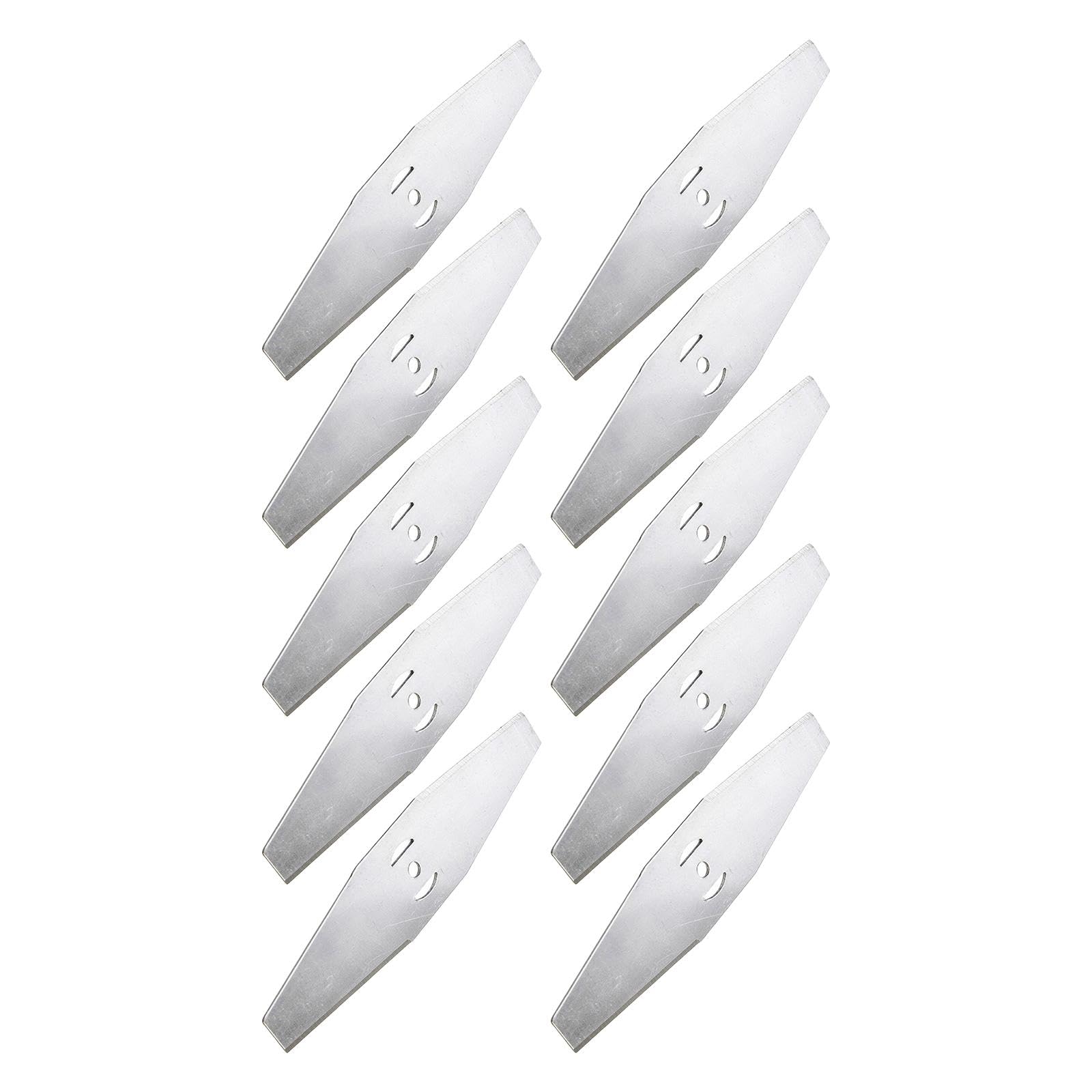 Juego de 5 cuchillas de corte de césped pulidas fuertes y pulidas, cuchillas de repuesto universales 10 piezas rectas
