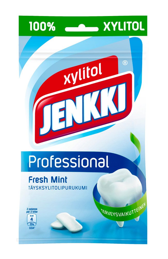 Jenkki Professional Fresh Mint - Finnish - 100% Xylitol - Chewing Gum - Bag 90g