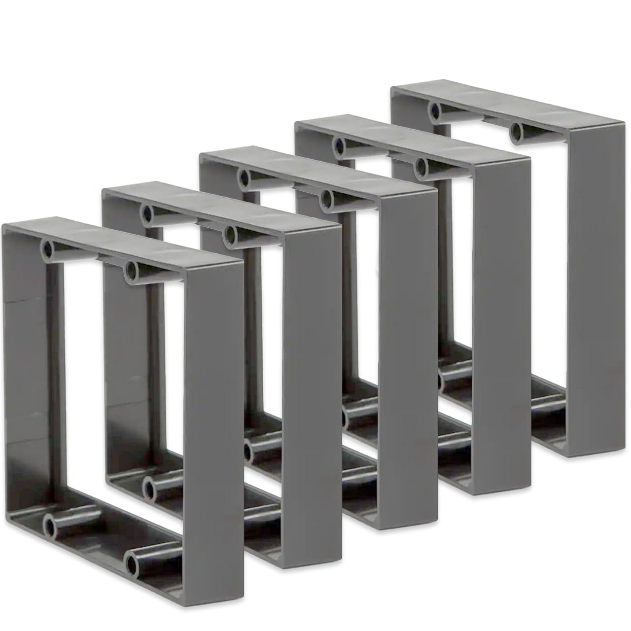 3/4" Double Gang Receptacle Outlet Box Extender - UL Listed - Electrical Outlet Extender for Electrical Box and Electrical Outlet Switches (Black/Gray) (Pack of 5)