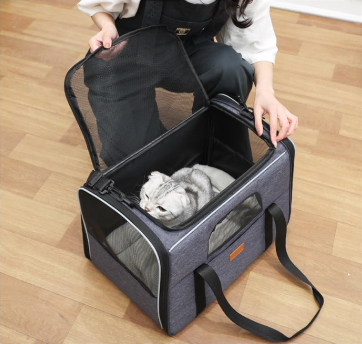 Bolsa de Viaje para Mascotas, Transportín Para Mascotas, Jaula Para Gatos Al Aire Libre, Mochila Expandible Para Viajar, Mochila De Malla, Mochila Transparente Grande, Transportador Para Gatos Viajes