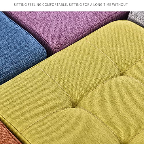 Pouf coffre de rangement en lin marron pour optimiser l'espace des petits salons