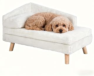 BingoPaw Elevated Pet Bed,Nordic Pets Sofa with Cozy Pad Waterproof,Dog Chair with Sturdy Wood Legs for Small Doggys Kittens