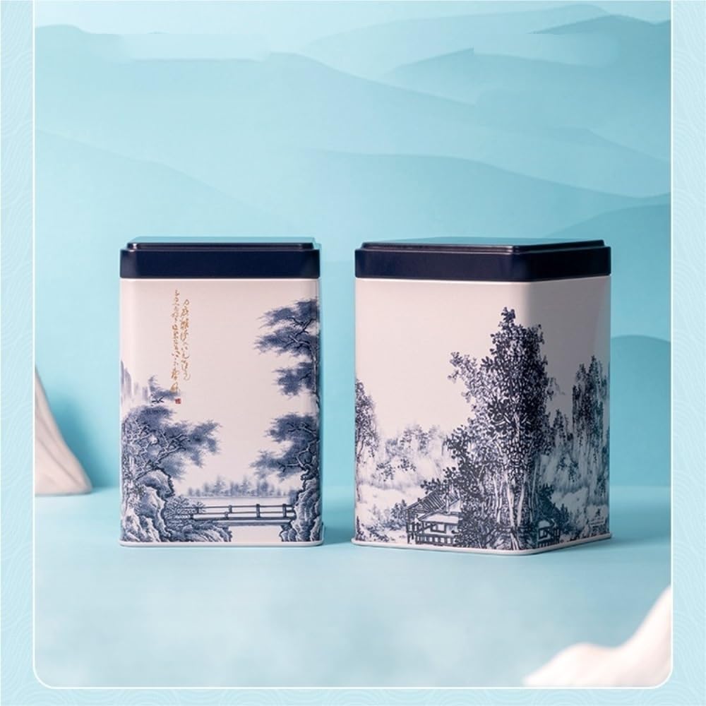 Juego De Té Contenedor de Almacenamiento de té Suelto for el hogar, Lata de hojalata, Tarro for condimentos de Cocina, Tarro Sellado, Juego de té, Caja de Regalo Tarro para Guardar Té(B)