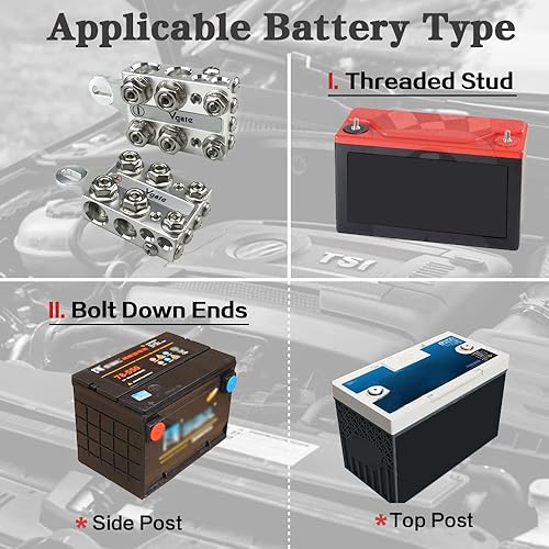 Miniatura 5 de Vgate Conector de terminal de batería de 20 vías, soporte de orificios de múltiples tamaños, calibre 8AWG hasta 40 (XL) AWG, para batería de litio o