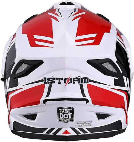Miniatura 9 de 1Storm - Casco deportivo dual con cobertura facial completa para motocicletas, vehículos todoterreno o para practicar motocross, doble visera HF802