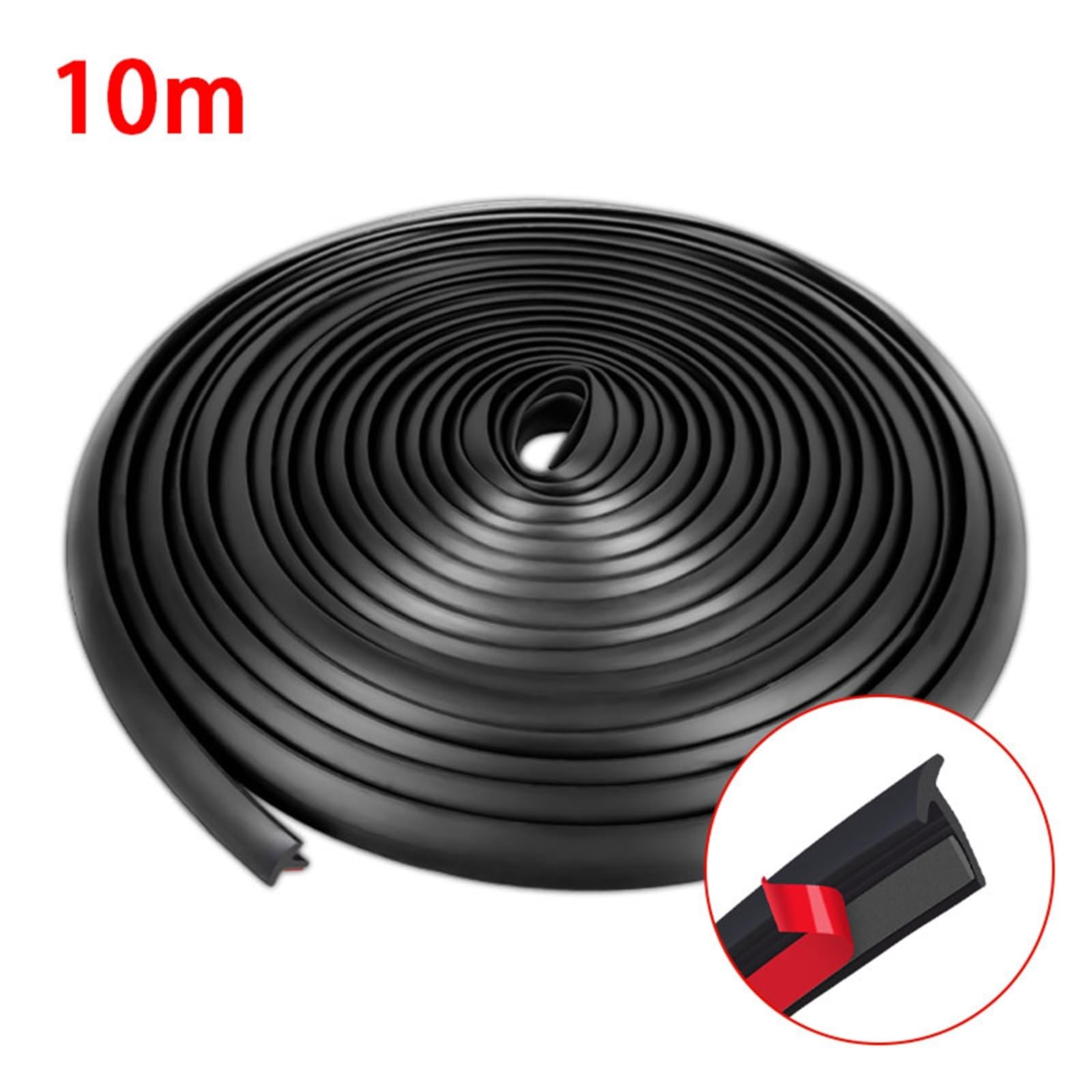 Guarnizione Per Porta Auto 10m Striscia Di Tenuta Per Auto A Forma Di T Piccola Guarnizione Inclinata Guarnizione Automatica Paraurti Auto Flare Arch Trim Sigillanti Cintura(10M)