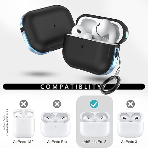 Miniatura 4 de Aleación de metal Funda para AirPods Pro de 2 generación 2022, funda protectora de metal ultra a prueba de golpes para Apple Airpods Pro 2 con