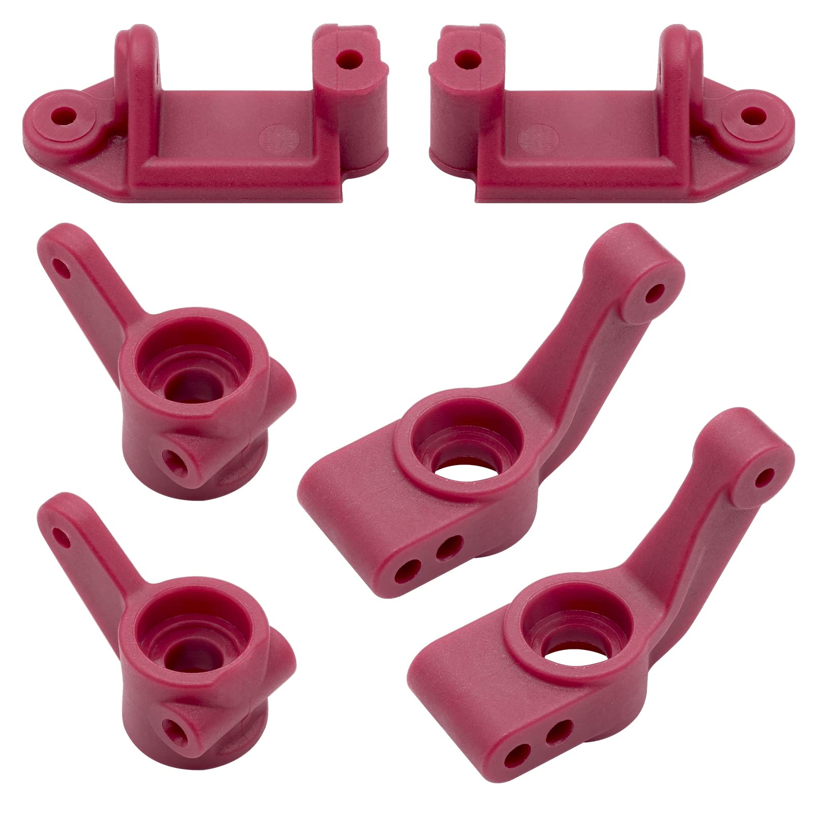 OGRC Plastic Front Caster Block & Steering Blocks and Rear Stub Axle Carriers for 1/10 Traxxas 2WD Slash, Stampede, Rustler, Replace 3632 3736 3752 (Red)