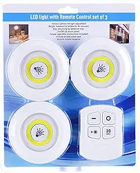 Kit 3 Lampadas Luminaria Led Controle Sem Fio Spot Remoto 15w