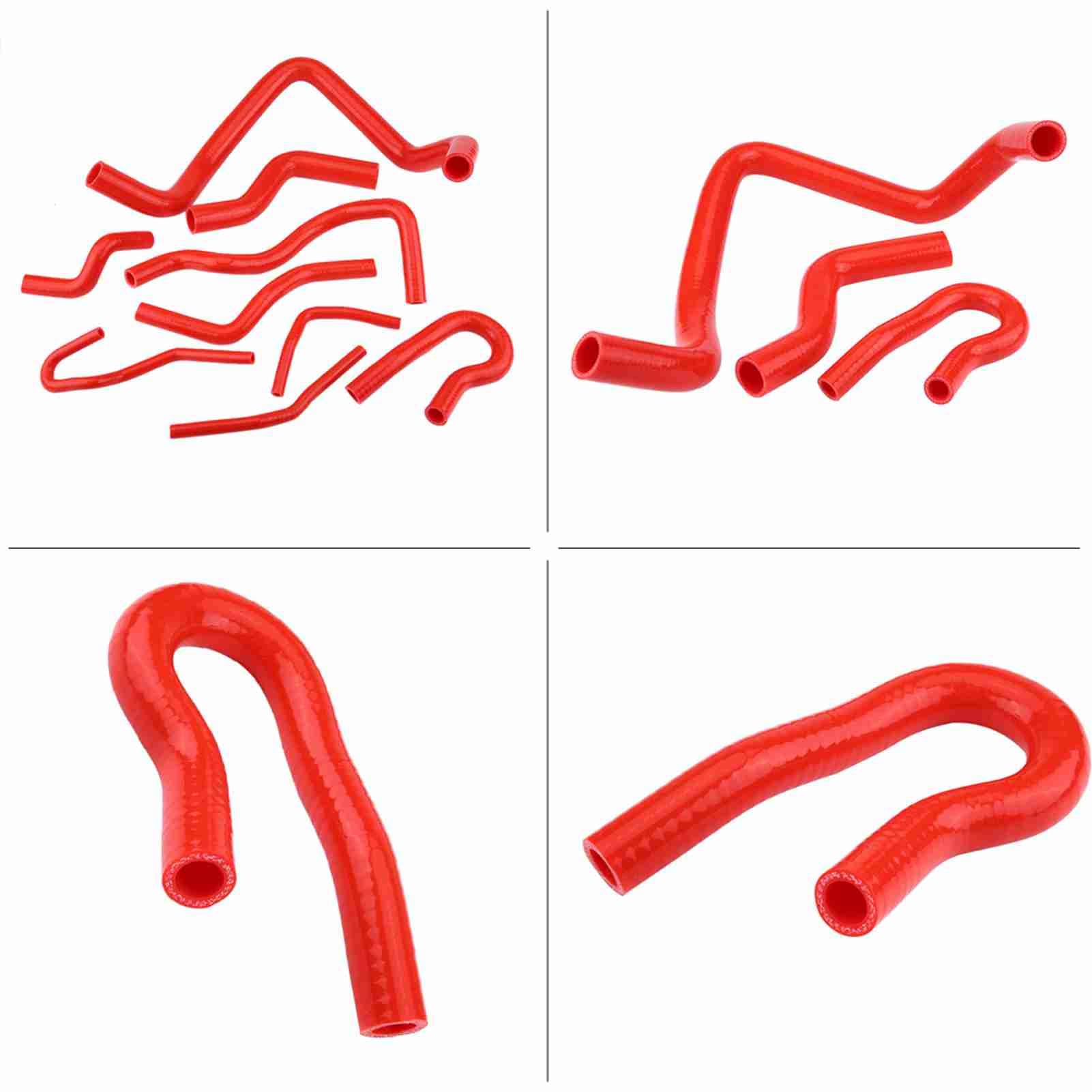Kit de 9 mangueras de radiador de silicona, resistente al agua, resistencia a altas temperaturas, para D15 D16 SOHC EG EK 1992-2000 (rojo)