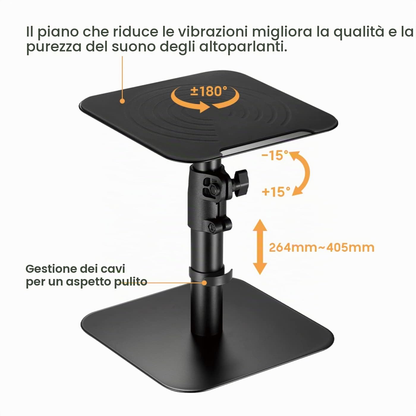 Scrivania per altoparlanti, supporto per altoparlanti, set da 2 pezzi